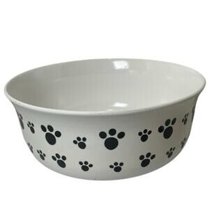 DOG DINNER  BOWL LARGE SZ FIDO’S DINNER PLATE PAWS PRINT PETS ARE BEST FRIEND